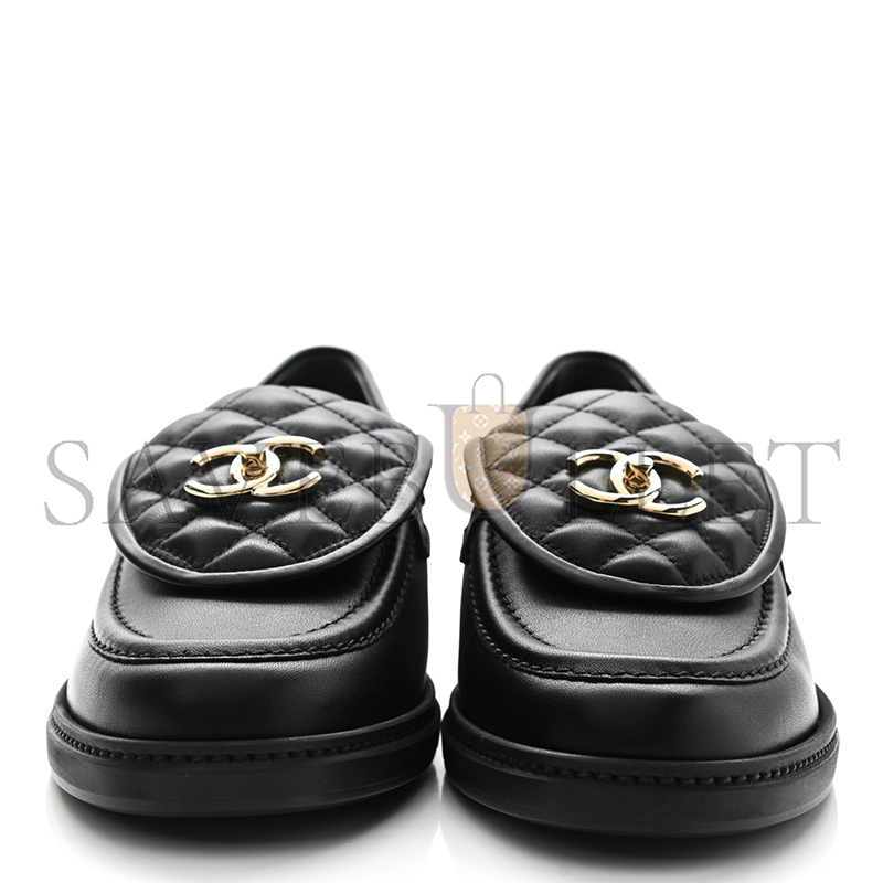 CHANEL LEATHER FLATS IN BLACK G36646 X01000 94305